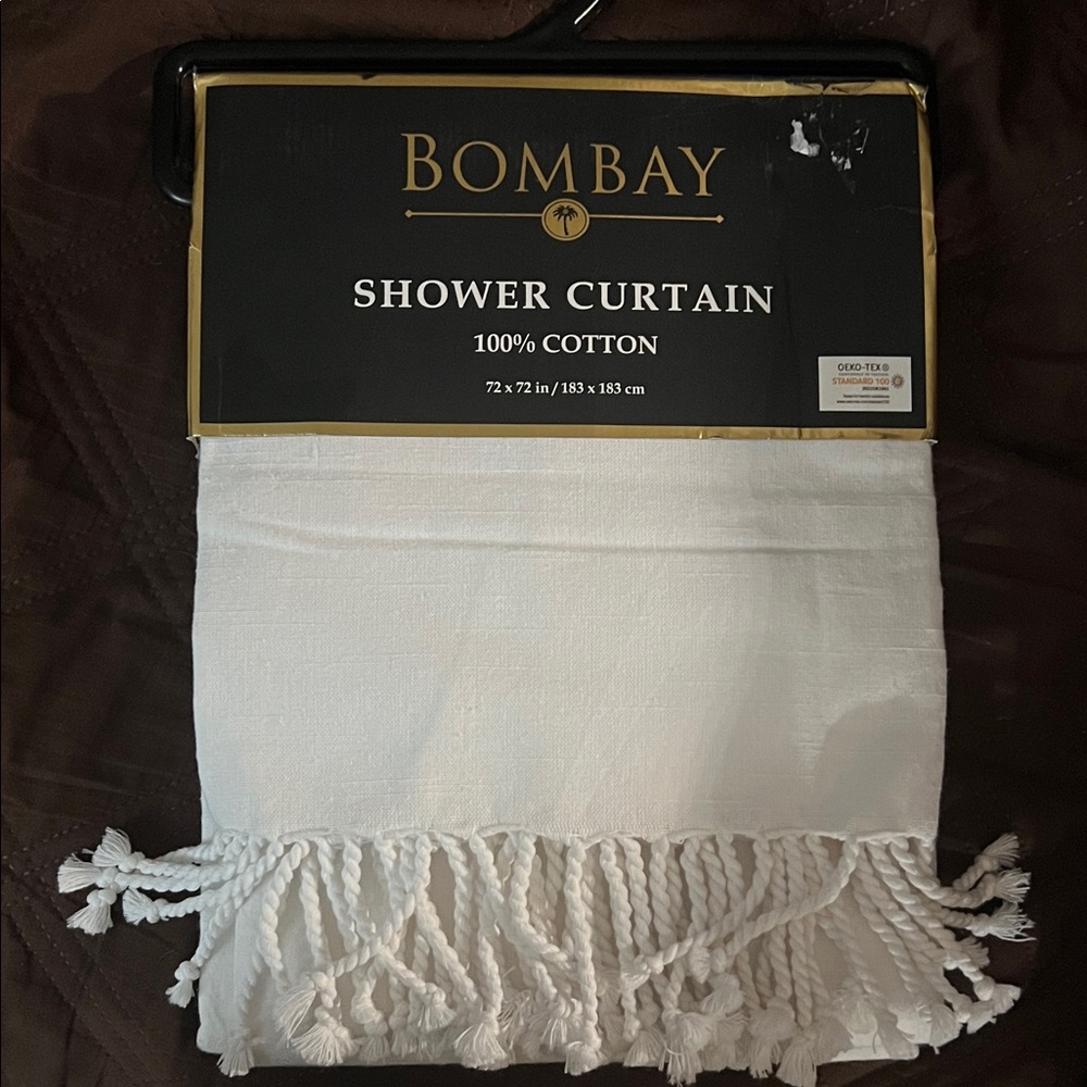 Bombay Cotton Shower Curtain with Tassels